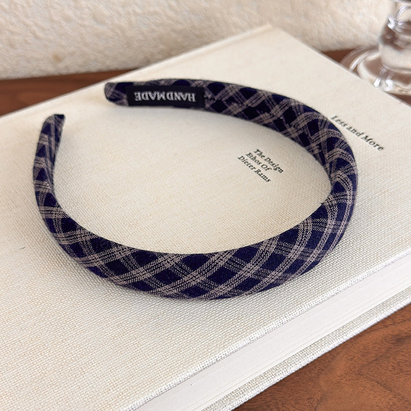 E관 - 체크 패브릭 슬림 머리띠 [27501] 25.09-4