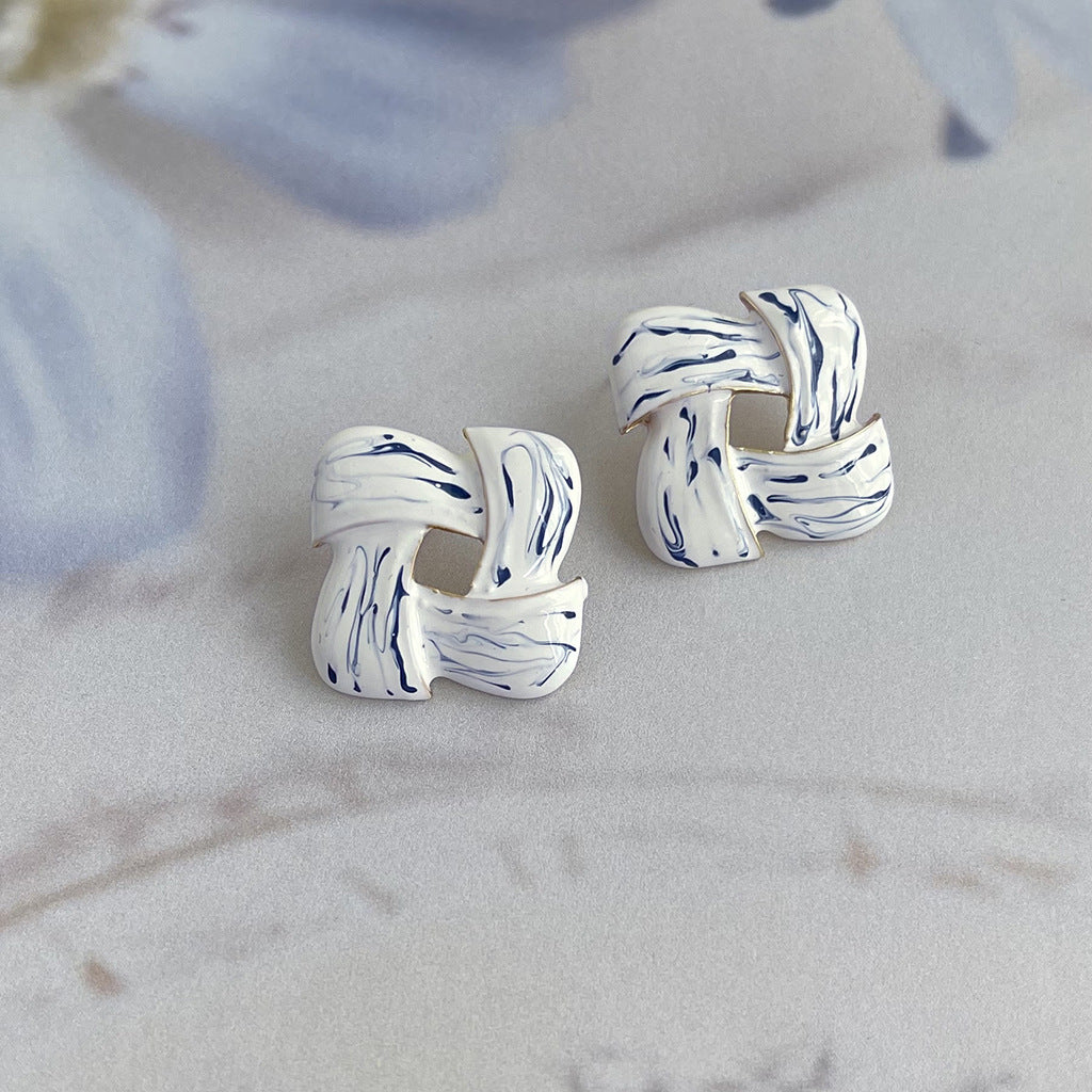 C관 - 청화백자 디자이너 독창적 인스타 감성 14K 도금 귀걸이 [4473-4476] 24.07-2