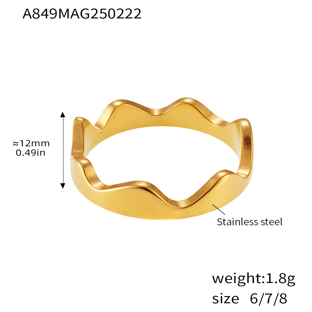D관 - 18K PVD 도금 디자인 스테인리스 스틸 반지 [A849] 25.03-2