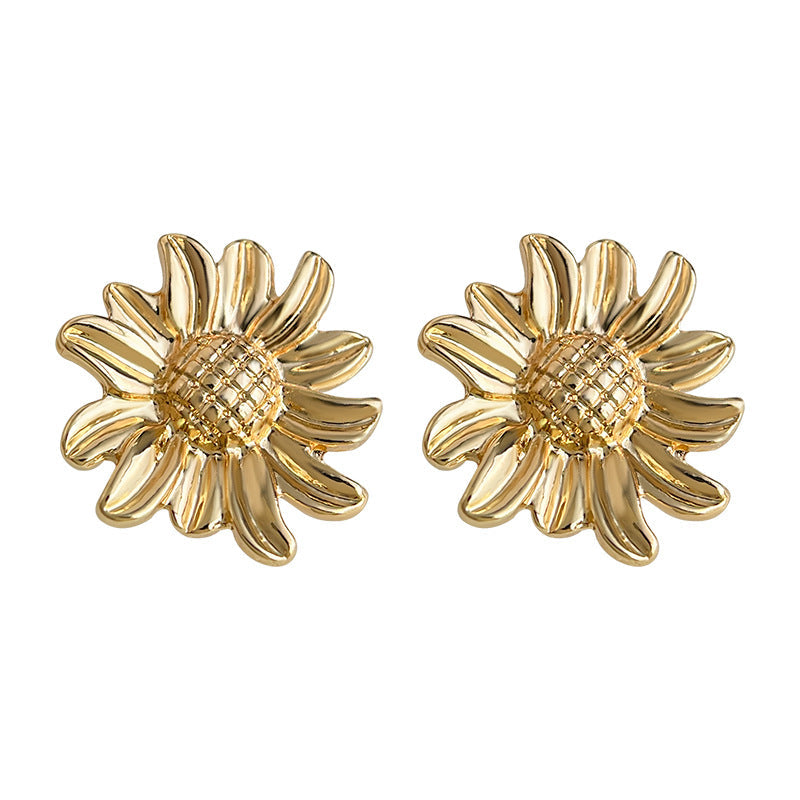 C관 - 플라워 해바라기 디자인 925 은침 귀걸이 [7100] 25.11-3