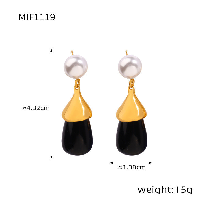 D관 - 스테인리스 스틸 캔디 컬러풀 레진 귀걸이 [F854] 24.12-4