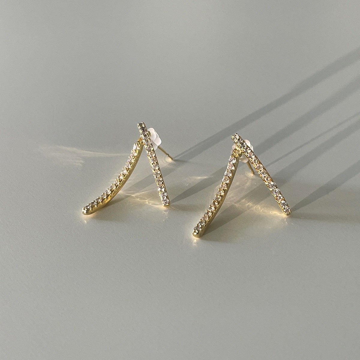 A관 - 925 은침 지오메트릭 라인 큐빅 귀걸이 [EH-4018] 25.10-2