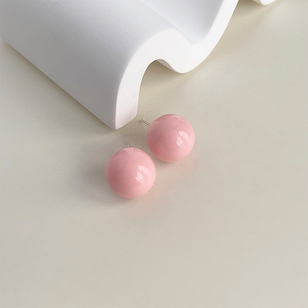 C관 - 도파민 컬러 수지 사탕 공 간결하고 스윗한 귀여운 은침 귀걸이 [3842-3844] 24.04-2