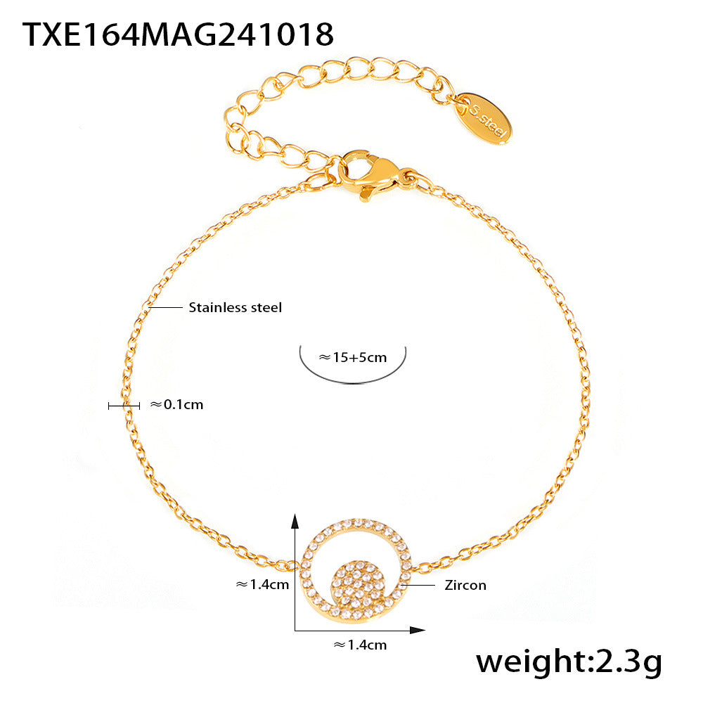 D관 - 스테인리스 스틸 큐빅 더블 서클 목걸이 팔찌 반지 [TXP164-TXE164-TXA164] 24.10-4