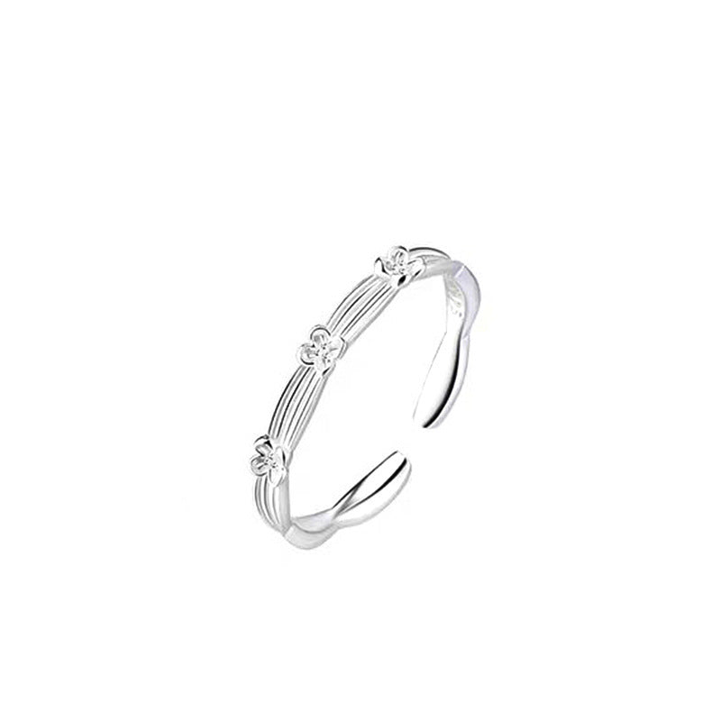 B관 - 925 실버 플라워 오픈형 반지 [YC4122R_1] 25.10-2