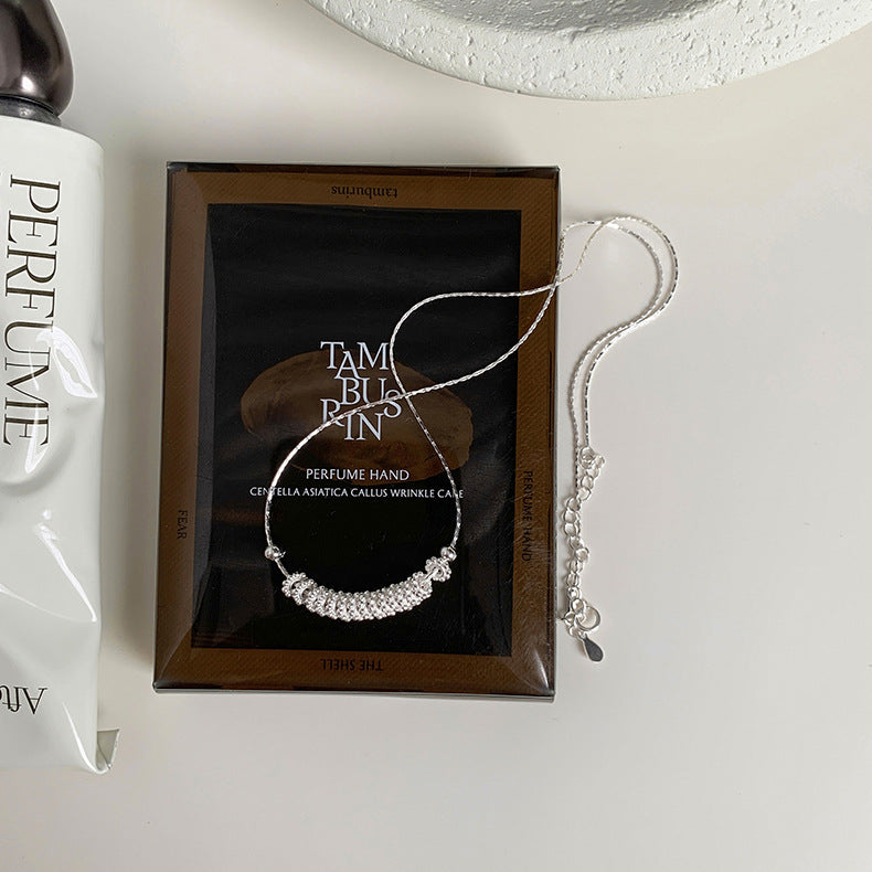 A관 - 925 실버 스마일 디자인 대나무 모양 체인 목걸이 [1333] 25.09-4