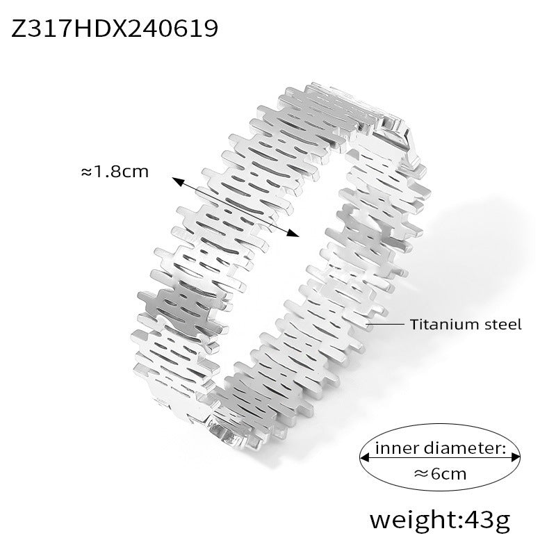 D관 - 티타늄 스틸 비정형 기하학적 오픈 디자인 럭셔리 팔찌 [Z317] 24.06-3