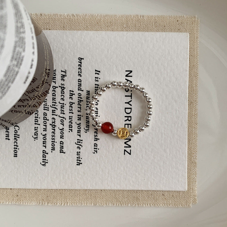 A관 - 아게이트 칼세도니 담수진주 비즈 925실버 반지 [RA] 25.11-4