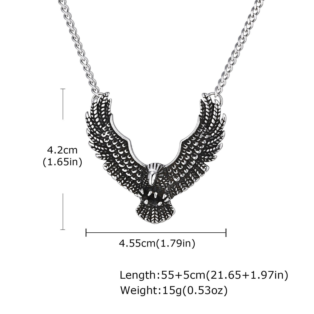 G관 - 스테인리스 스틸 펑크 독수리 디자인 목걸이 [PN-2242] 25.10-4