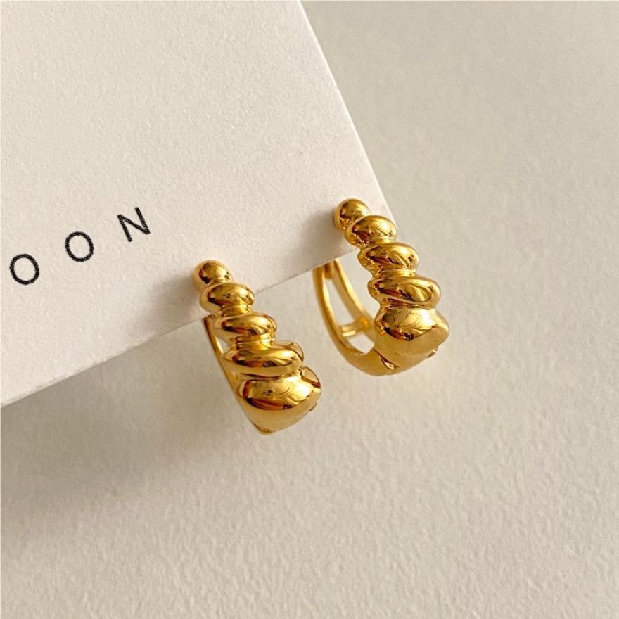 F관 - 925 실버 꼬임 디자인 링 귀걸이 [C1061] 25.09-4