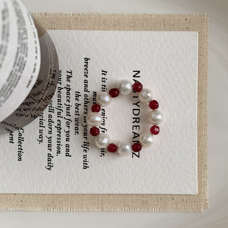 A관 - 아게이트 칼세도니 담수진주 비즈 925실버 반지 [RA] 25.11-4