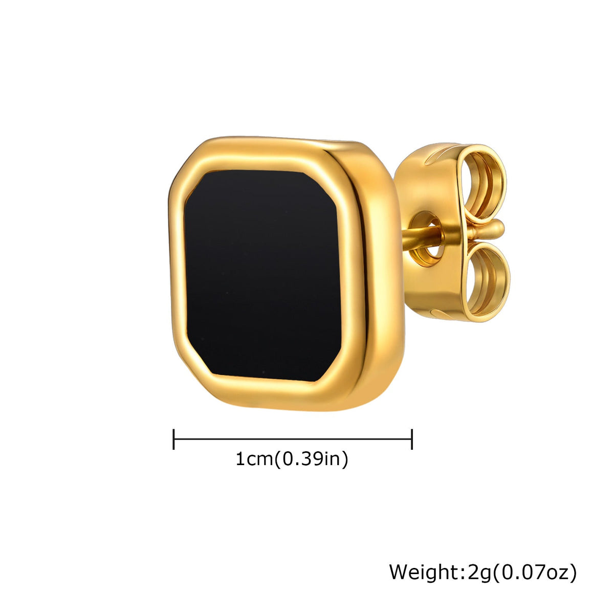 G관 - 스테인리스 스틸 심플 사각 모양 귀걸이 [ES-728] 25.12-2