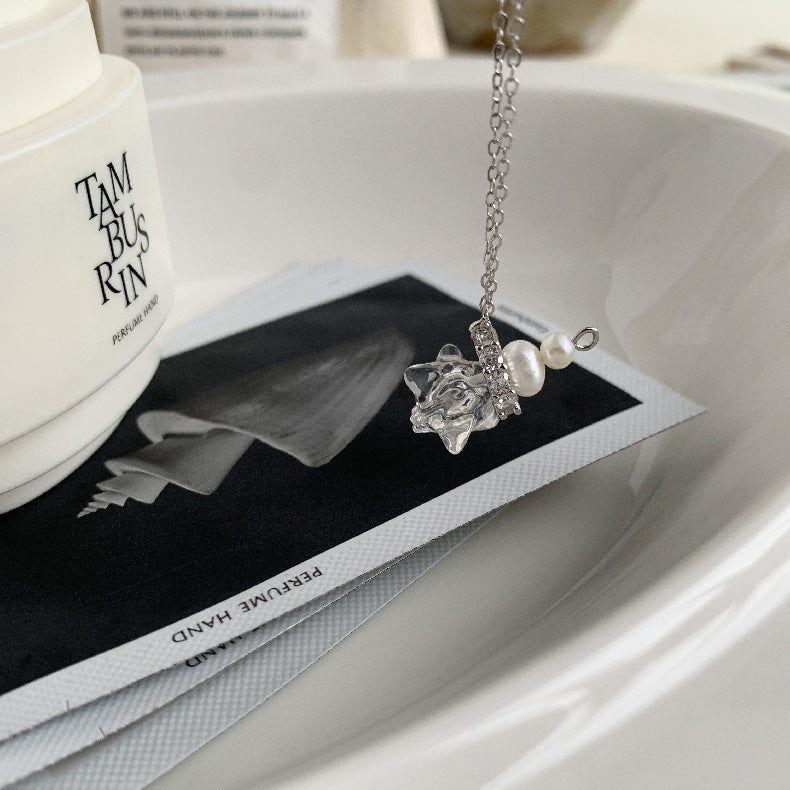 A관 - 백수정 담수진주 펜던트 925 실버 목걸이 [1497] 25.11-3