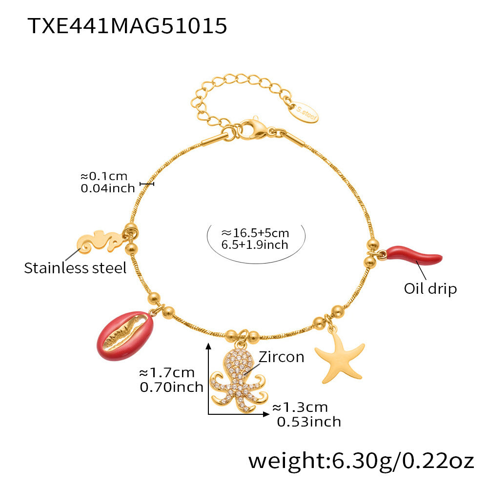 D관 - 스테인리스 스틸 문어 물고기 큐빅 펜던트 목걸이 팔찌 귀걸이 [TXP441] 25.10-4