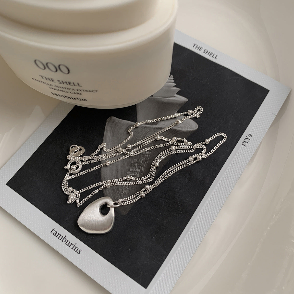 A관 - 925 실버 샌딩 플레이트 펜던트 목걸이 [1003] 25.10-3