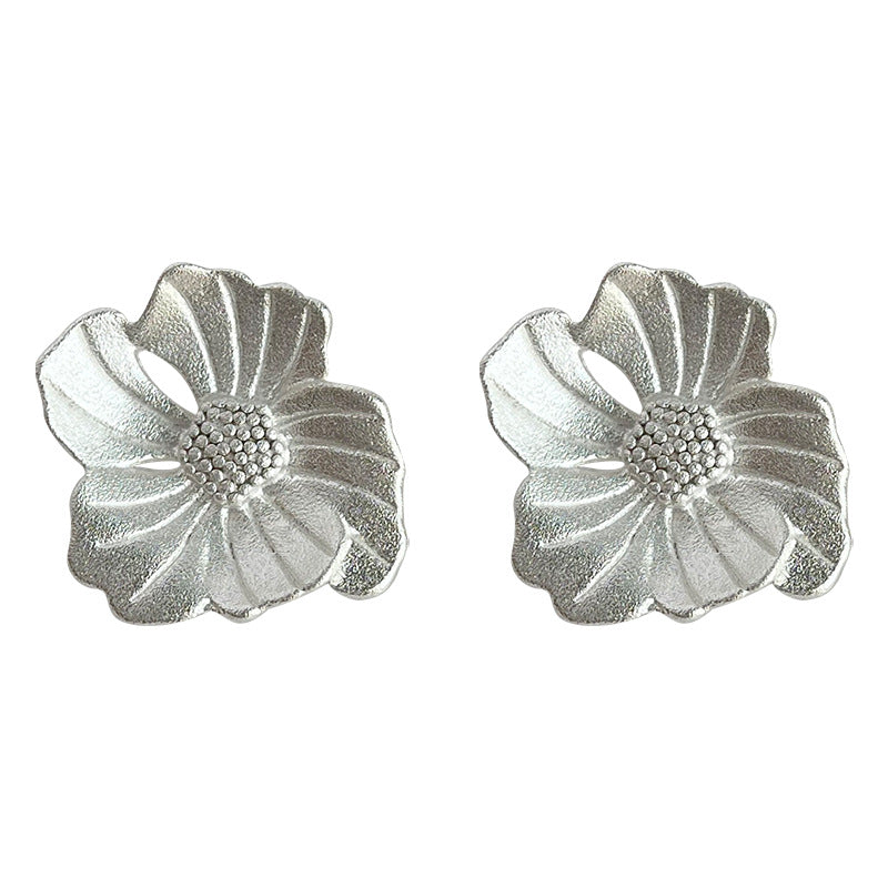 C관 - 샌드블라스트 공예 고급스러운 티꽃 귀걸이 [4099] 24.05-3