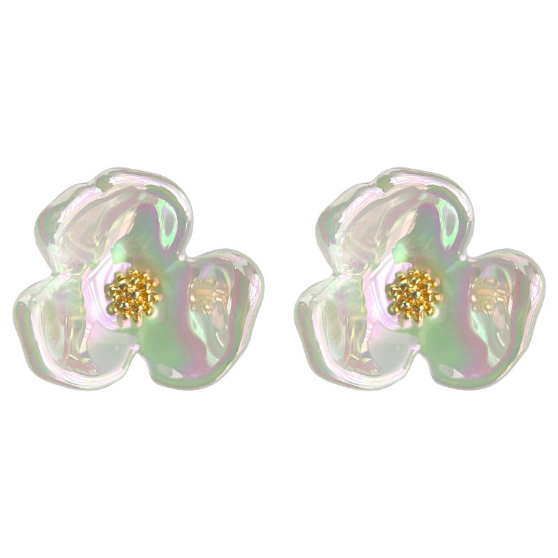 C관 - 아이리스 레진 소재 여름 청량한 14K 도금 귀걸이 [4374] 24.06-3