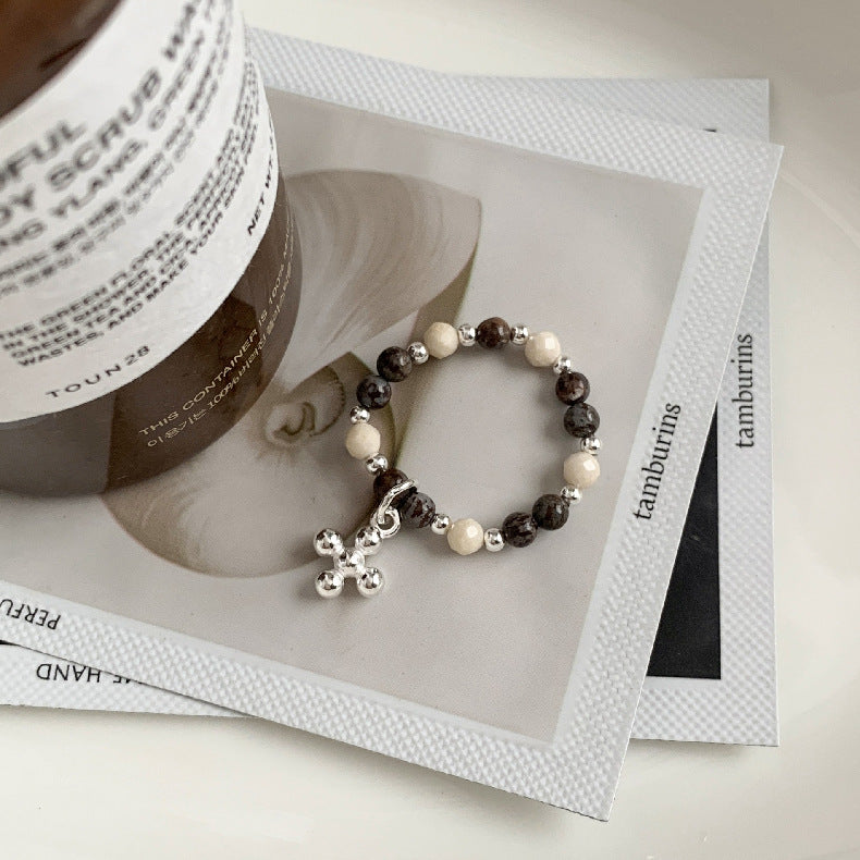 A관 - 클로버 십자가 하트 코끼리 미니 펜던트 925실버 비즈 반지 [RC] 25.11-4