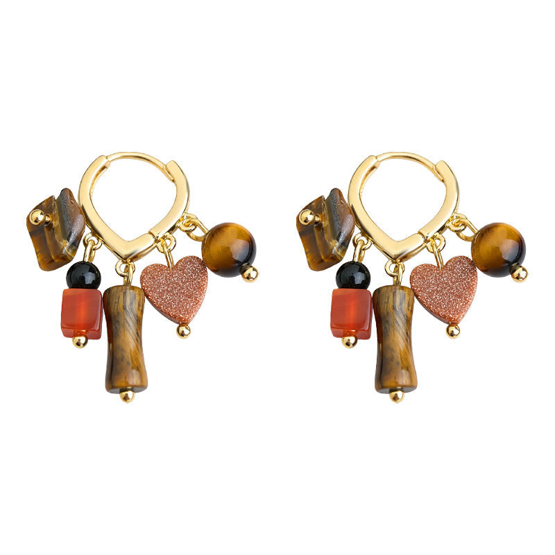 C관 - 핸드메이드 호안석 아게이트 태슬 귀걸이 [7178] 25.12-3