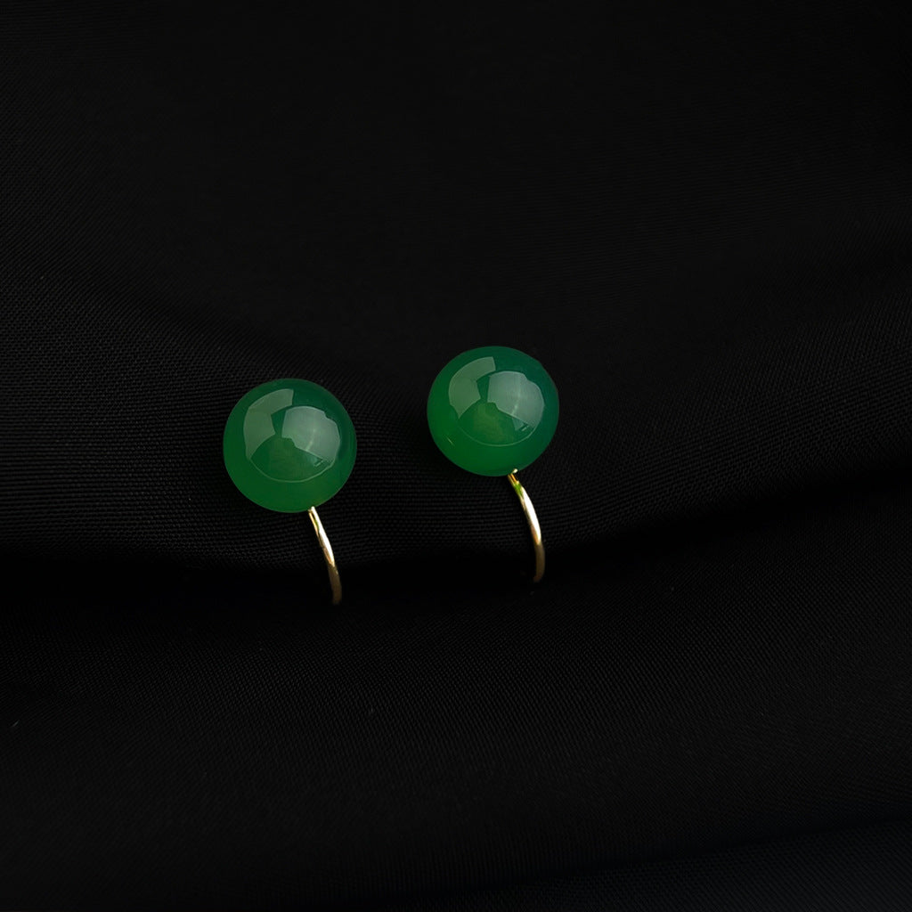 C관 - 18K 도금 에나멜 플라워 이어커프 귀걸이 [EJ0301S] 25.03-1