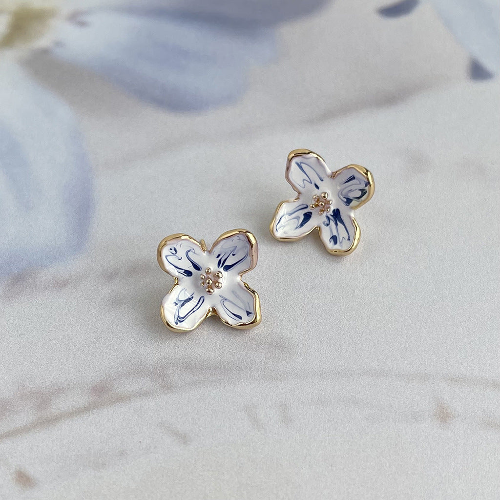 C관 - 청화백자 디자이너 독창적 인스타 감성 14K 도금 귀걸이 [4473-4476] 24.07-2