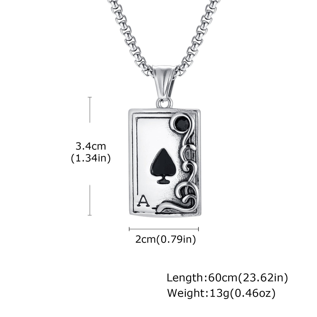 G관 - 스테인리스 스틸 포커 스페이드 A 펜던트 목걸이 [PN-2317S] 25.12-3
