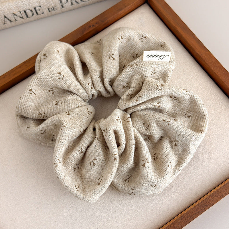 E관 - 니트 플라워 프린트 빈티지 곱창 헤어밴드 [27618] 25.10-5