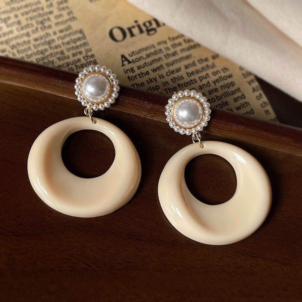 C관 - 핸드메이드 원형 볼드 진주 925 은침 귀걸이 [6816-6817] 25.09-4