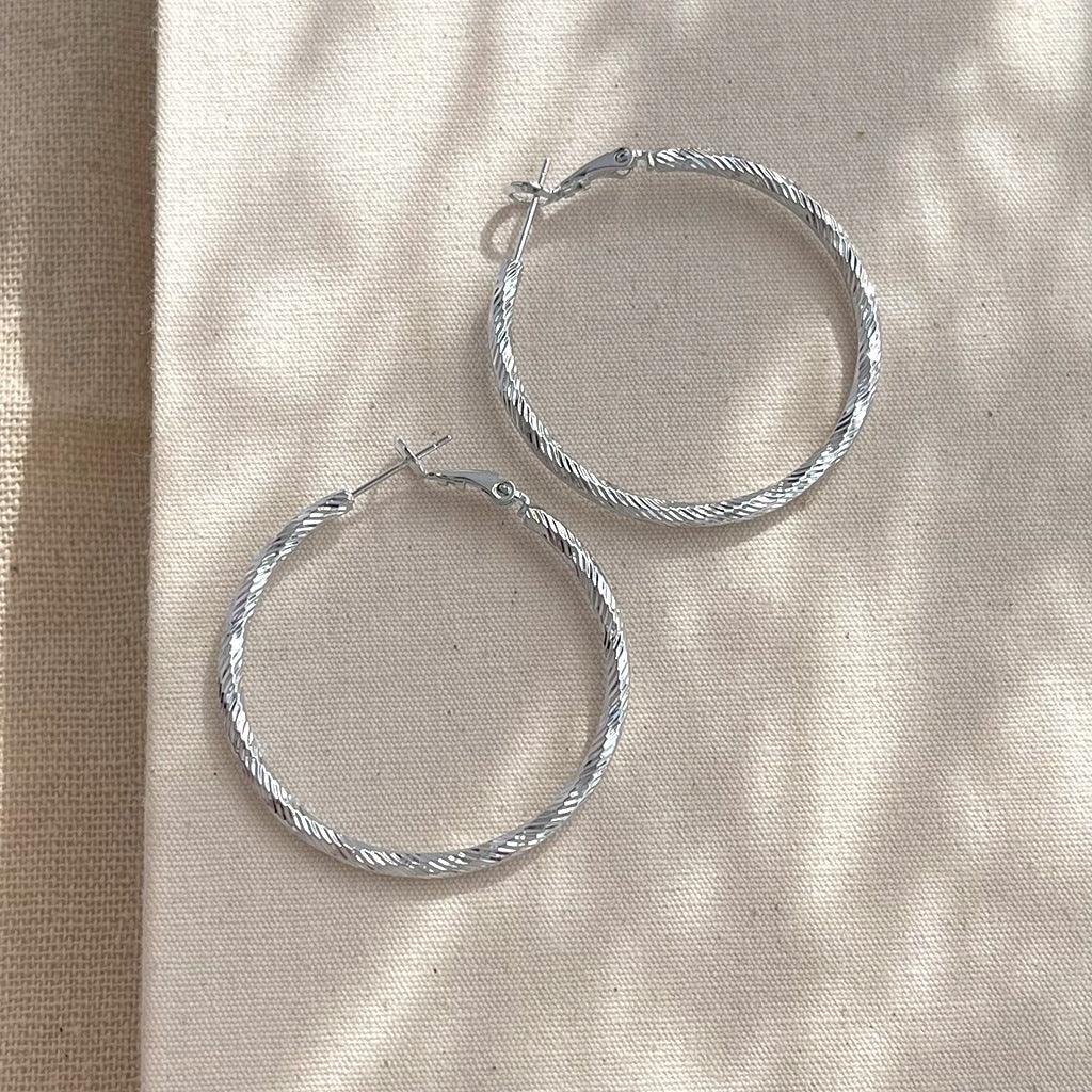 C관 - 메탈 꼬임 디자인 14K 도금 은침 귀걸이 [5725-5730] 25.04-2