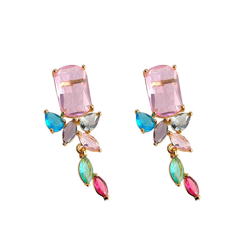 C관 - 업그레이드 18K 도금 유리 크리스탈 귀걸이 [4007] 24.05-1