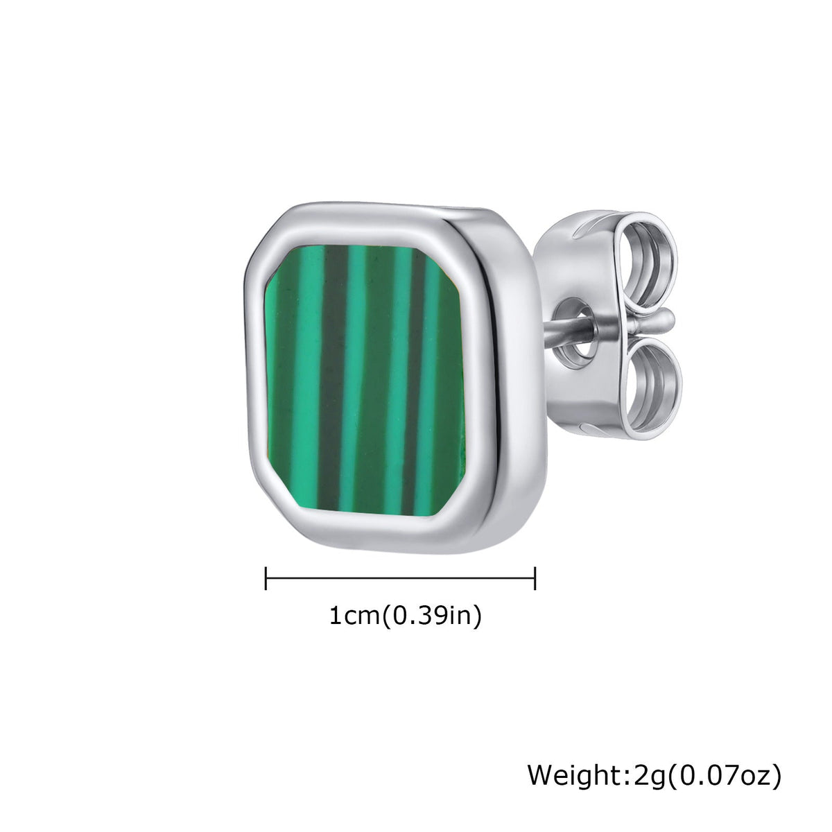 G관 - 스테인리스 스틸 심플 사각 모양 귀걸이 [ES-728] 25.12-2