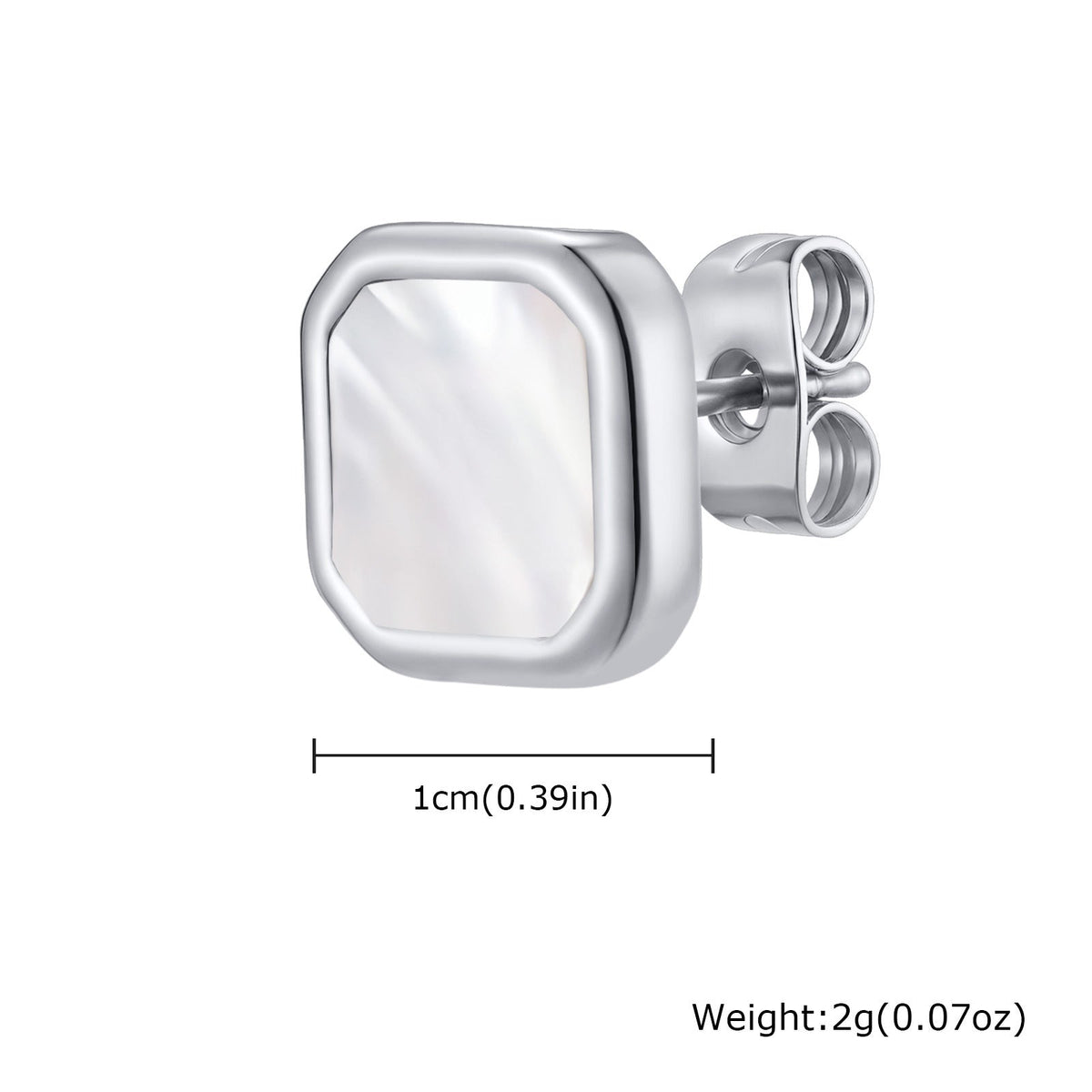 G관 - 스테인리스 스틸 심플 사각 모양 귀걸이 [ES-728] 25.12-2