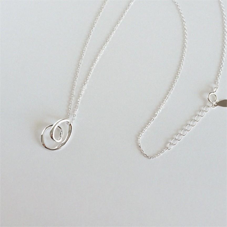 F관 - 925 실버 하트 라인 펜던트 목걸이 [B1221] 25.11-1