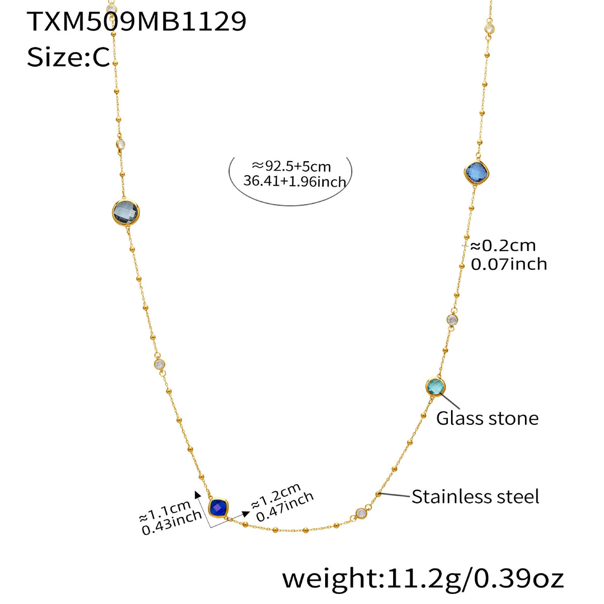 D관 - 스테인리스 스틸 둥근 사각 컷팅 큐빅 목걸이 귀걸이 팔찌 [TXP509] 25.12-1