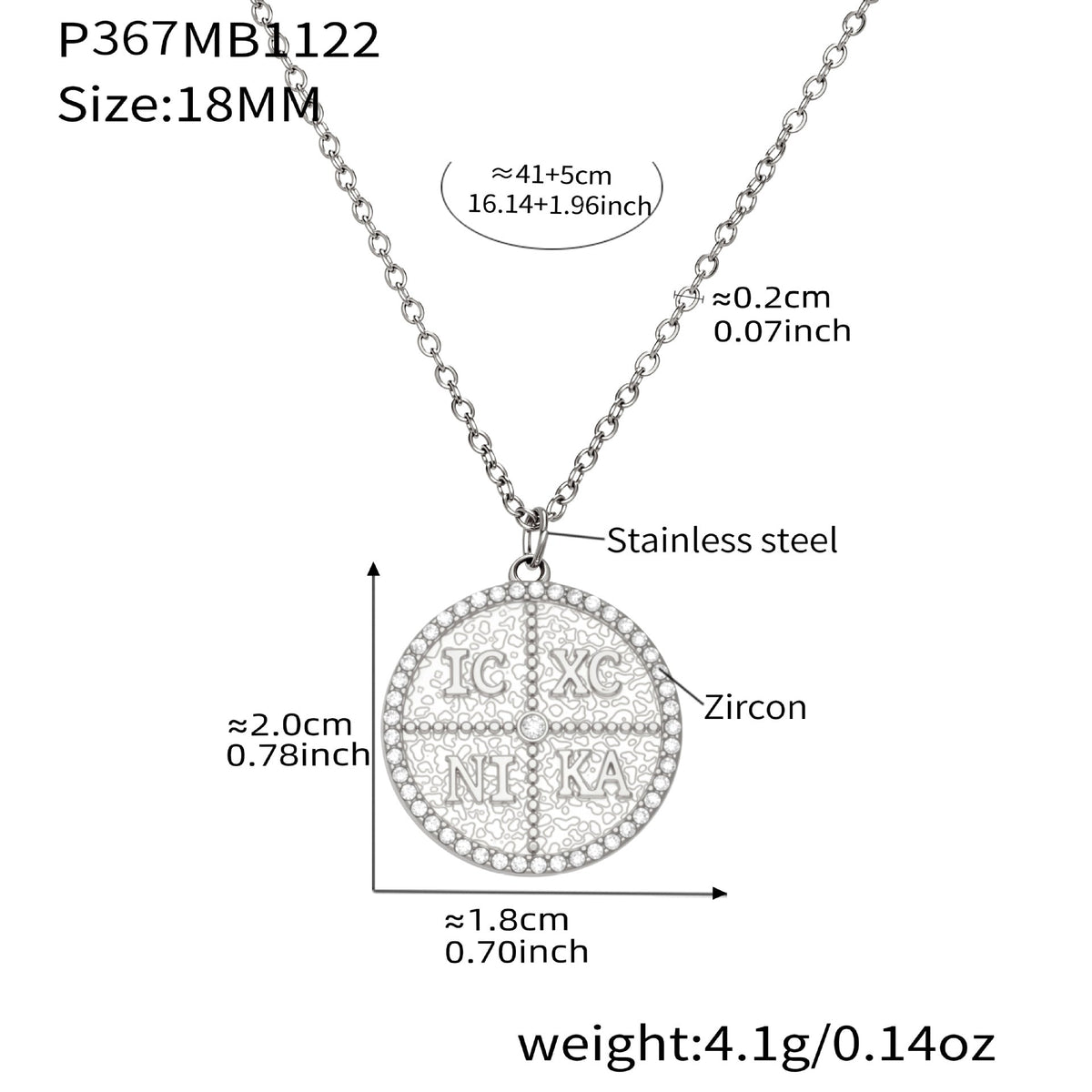 D관 - 스테인리스 스틸 이니셜 원형 큐빅 펜던트 18K 도금 목걸이 [P367] 25.11-4