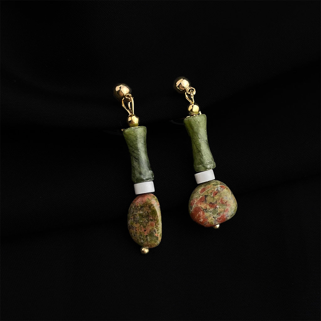 C관 - 18K 도금 에나멜 플라워 이어커프 귀걸이 [EJ0301S] 25.03-1