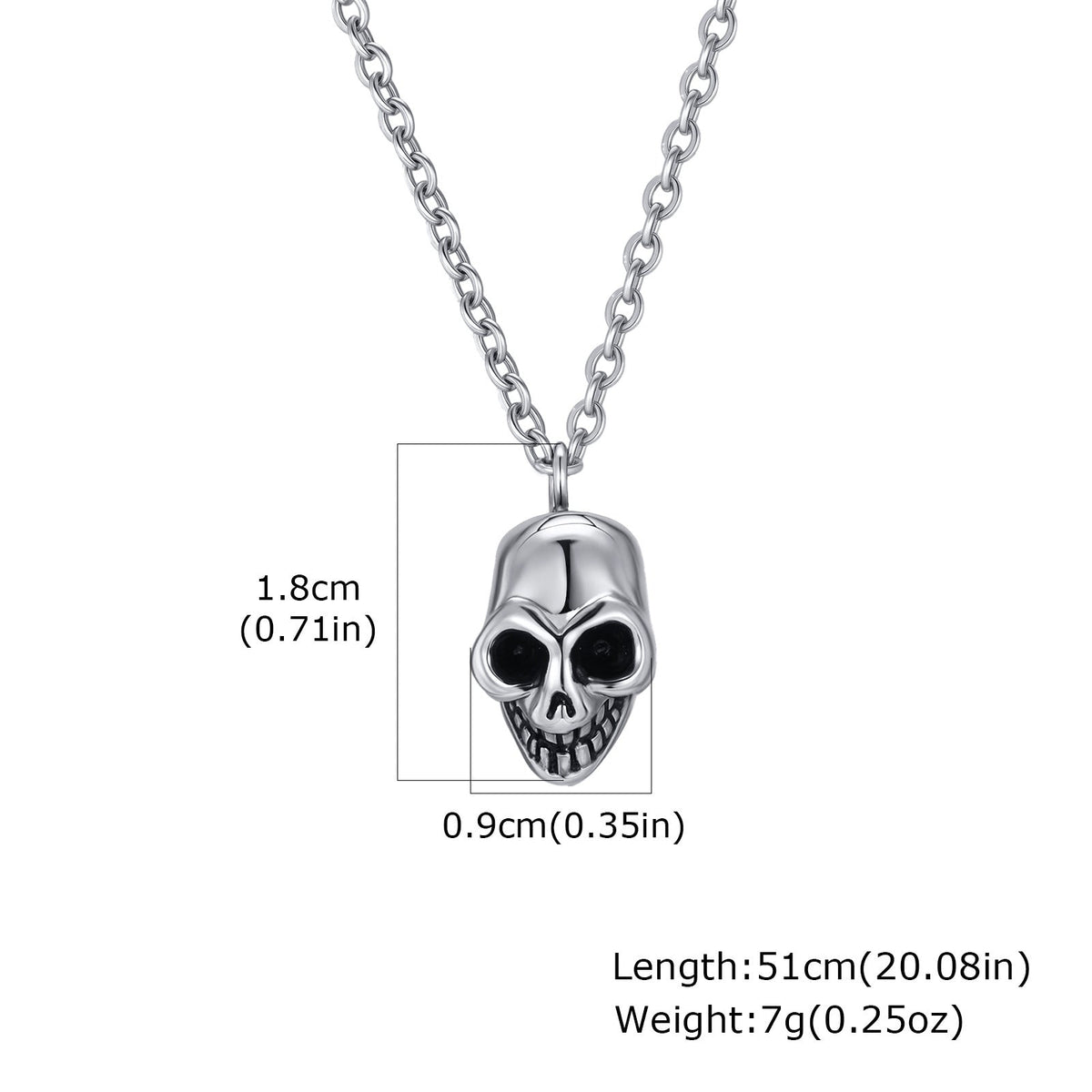 G관 - 스테인리스 스틸 해골 펜던트 체인 목걸이 [NC-2619] 25.12-2