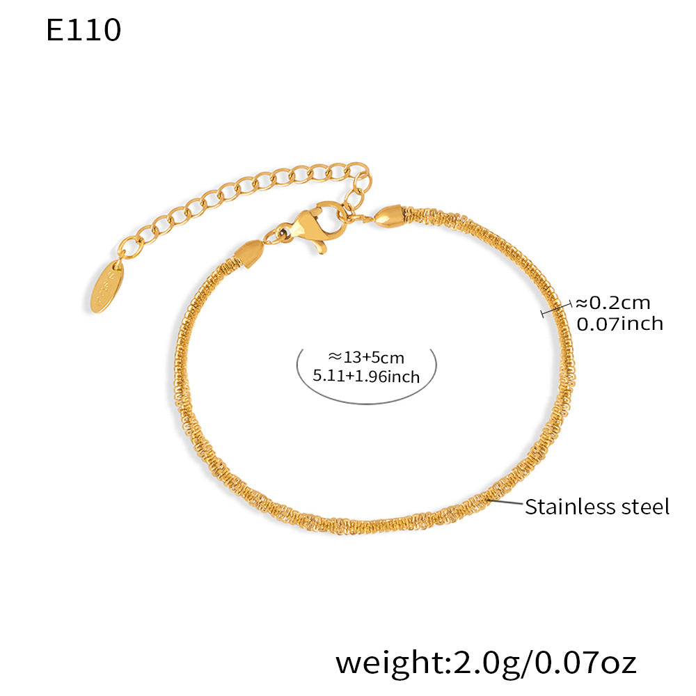 D관 - 스파클 체인 18K 도금 스테인리스 스틸 목걸이 팔찌 [P552] 25.12-2