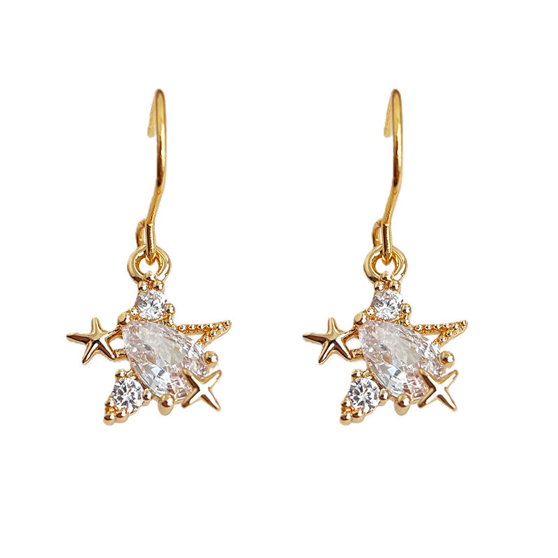 C관 - 핸드메이드 큐빅 불가사리 925 은침 후크 귀걸이 [7060] 25.12-1