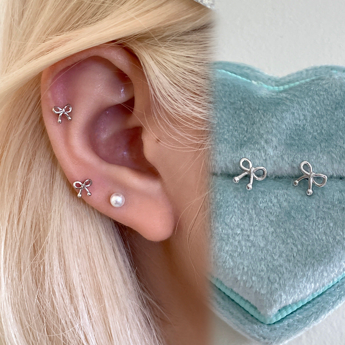 A관 - 999 실버 비즈 리본 디자인 귀걸이 [EH-4180] 25.10-4