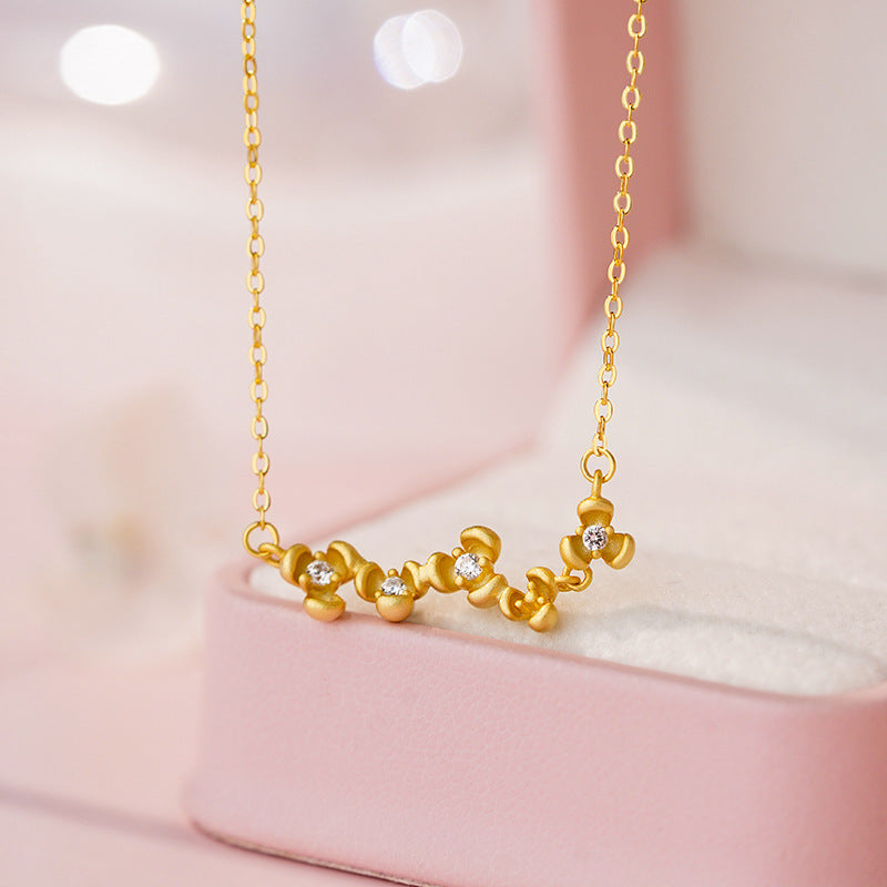 B관 - 999 실버 플라워 큐빅 디자인 체인 목걸이 [YC1859N_1] 25.10-4