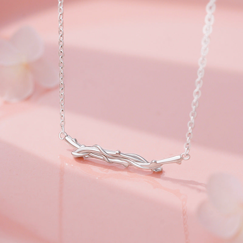 B관 - 999 실버 플라워 나비 디자인 커플 목걸이 [YC1811N_1] 25.11-3