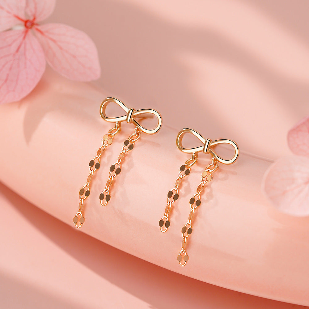 B관 - 925 실버 리본 체인 디자인 귀걸이 [YC4061E_1] 25.12-3