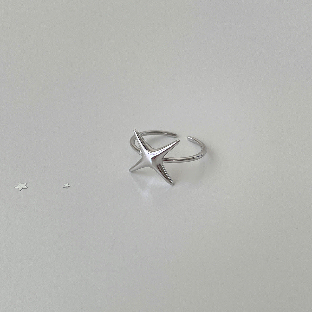 A관 - 925 실버 불규칙 나뭇가지 별 디자인 반지 [JZ-0708] 25.10-3