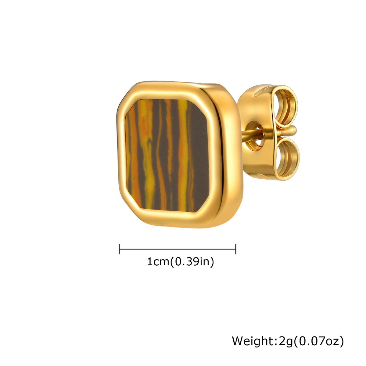 G관 - 스테인리스 스틸 심플 사각 모양 귀걸이 [ES-728] 25.12-2