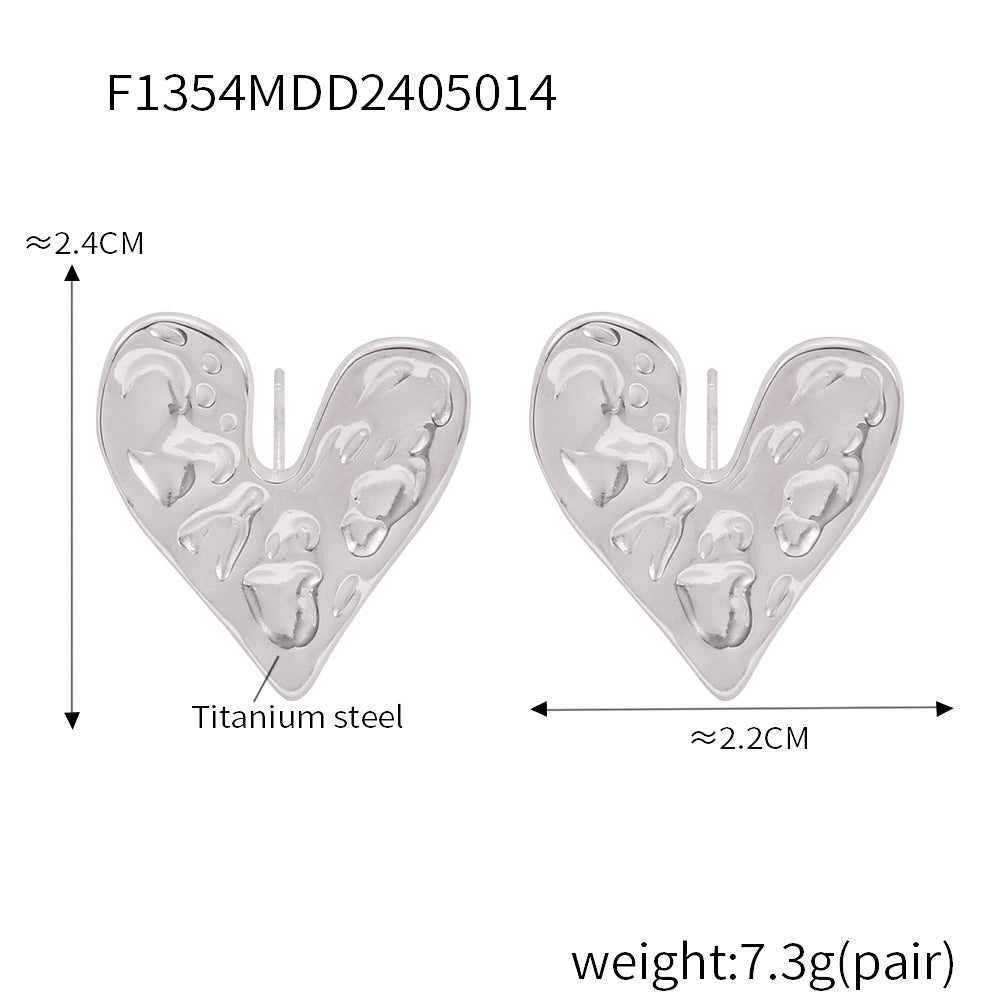 D관 - 티타늄 스틸 비정형 흑마노 텍스처 디자인 알러지 방지 귀걸이 [F1352-4] 24.05-4