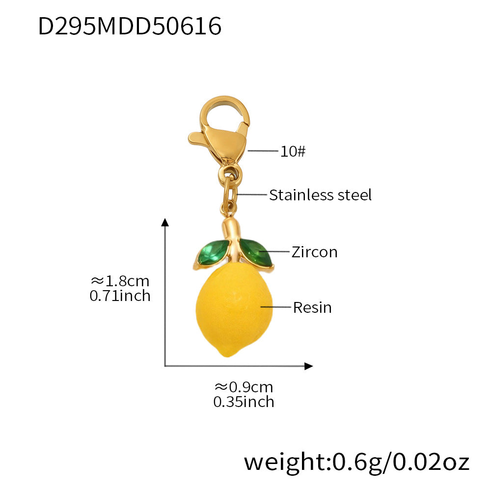 D관 - 레진 레몬 플라워 진주 비즈 펜던트 목걸이 [TXP288] 25.06-3