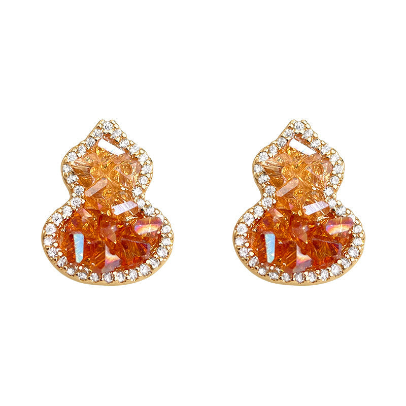 C관 - 925 은침 크리스탈 호리병 모양 큐빅 귀걸이 [6949] 25.10-4