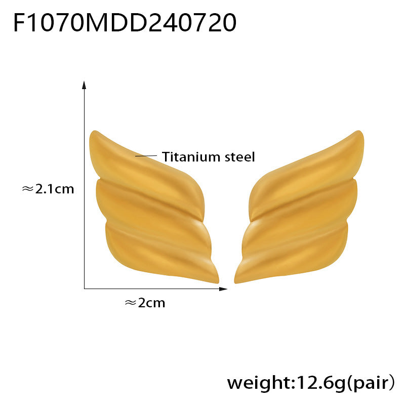 D관 - 스테인리스 스틸 투톤 오일 코팅 귀걸이 [F346-F1070-F1568] 25.06-4