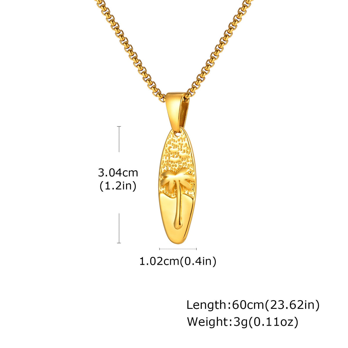 G관 - 스테인리스 타원형 야자수 펜던트 목걸이 [PN-2159] 25.10-5